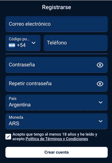 Registration at Odin casino